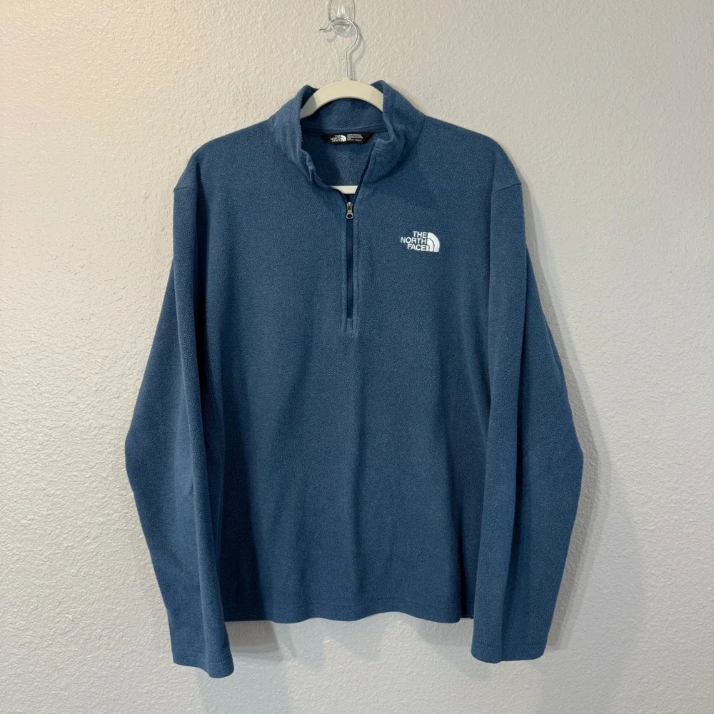 The North Face Men's Size L Blue Quarter Zip Fleece Pullover NF00CP8M1LG